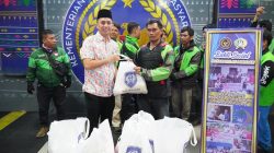 Rutan Kelas I Medan Bagikan 50 Paket Bansos kepada Pengemudi Ojek Online