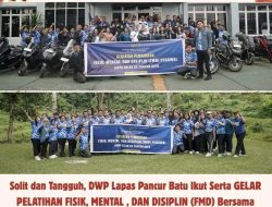 Dharma Wanita Persatuan (DWP) Lapas Pancur Batu Ikut Serta dalam Pelatihan Fisik, Mental, dan Disiplin (FMD) Bersama Keluarga Besar Lapas Pancur Batu