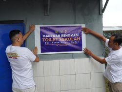 lmipas Peduli, Rutan Kelas I Medan Salurkan Bantuan Renovasi Toilet dan Susu untuk Siswa SD & SMP Taruna Karya